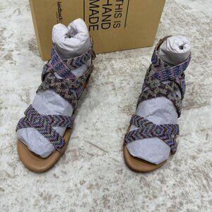 laidbacklondon Sandals Womens Size 40 EU Beaded Paradise Gladiator Zip 1104012